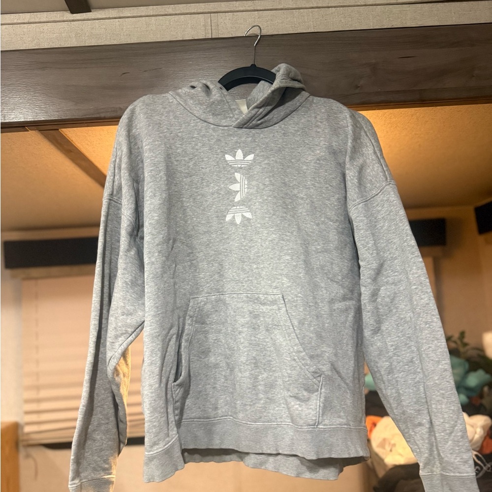 Adidas Men's Gray Hoodie Sweater